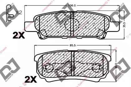 Комплект тормозных колодок DJ PARTS BP1153